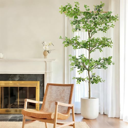 Bellacat Faux Black Olive Tree 8ft, Tall Faux Trees Indoor with Natural Trunk and Realistic Leaves. 8 Feet(96in) Artificial Tree for Home Office Décor - style: 8ft Black Olive Tree