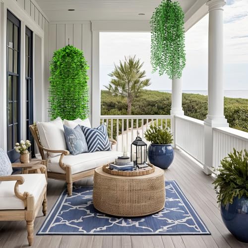 Daifunli 16 Pcs Artificial Hanging Plants Fake Hanging Ferns Plastic Faux Plants for Wall Room Garden Garland Indoor Outdoor Decor No Basket (Boston,Eucalyptus,Ivy Vine,String of Pearls) - style: Boston, Eucalyptus, Ivy Vine, String of Pearls