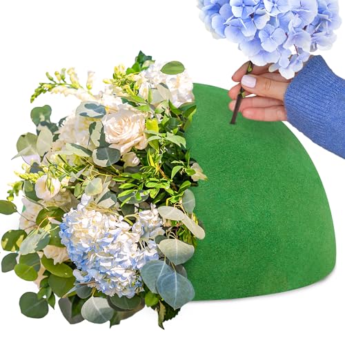 Max Shape Floral Foam Half Ball 7.48" for Floral Arrangements, Round Floral Foam Half Balls Green, Wet Flower Foam for Fresh Flowers - size: 7.48'