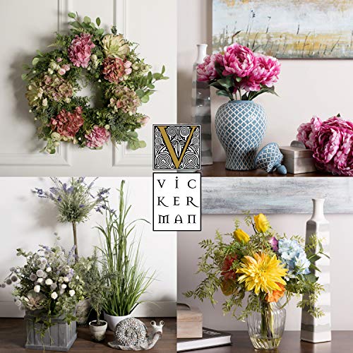 Vickerman 14.5" Artificial Beauty Polyester Gardenia Flower Bush - Premium Faux Floral Decor for Wedding or Everyday Arrangements - Maintenance Free Flowers - color: Pink
