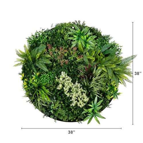 Nearly Natural 38in. Amazon Rainforest Artificial Living Wall Panel - UV Resistant, Indoor/Outdoor Greenery in Black Aluminum Frame, Easy to Hang - Ideal for Home, Office, Events