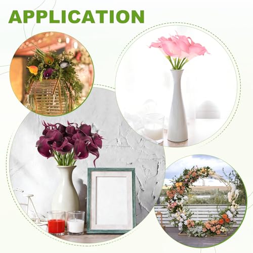M METERXITY 10-Pack Pink Artificial Calla Lily Flowers,14 Inch Faux Calla Lily PU Bouquets Real Touch Faux Flowers for Home/Wedding/Christmas/Party - color: Pink