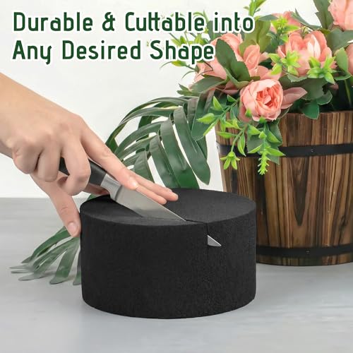 Reusable Floral Foam Round Blocks,Black Flower Foam Round for Artificial & Dried Flowers, Dry Floral Foams Styrofoam for Artificial Flowers (4 Pack, 5") - color: 4 Pack, size: Diameter 5"