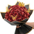 36+20 Glitter Roses Bouquet, DIY Fake Flowers Bouquet, Craft The Initials of Your Loves' Name with Artificial Rose Bouquet for Valentines, Anniversary, Wedding, Red & White - color: Red & White