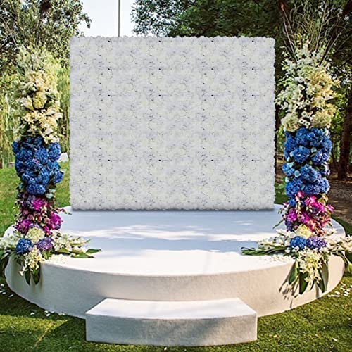 Artificial Flower Wall Panels, Silk Wedding Flower Wall Backdrop Panel, 3D Floral Panel Artificial Floral Wall Mat Flower Screen for Photo Party Wedding Wall Background Decor (6PCS Ivory White) - color: 6pcs Ivory White