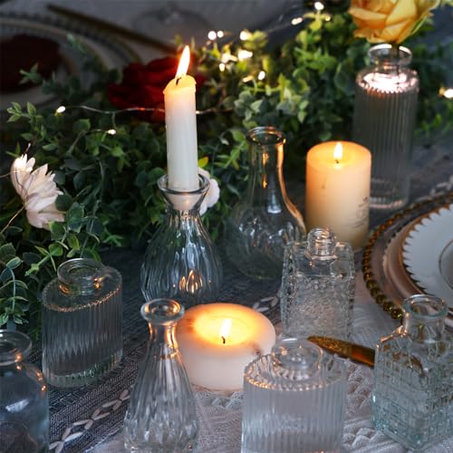36pcs Glass Bud Vase Bulk Set, Clear Small Glass Vases for Flowers, Vintage Flower Vases in Bulk for Centerpieces, Wedding Decorations,Table Decor - color: Clear, size: 36pcs