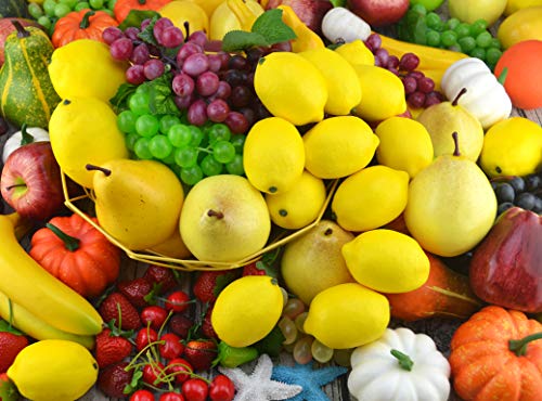 Artificial Lemons Simulation Lifelike Small Lemons Fake Fruit for Home Kitchen Wedding Party Decoration Photography 20pcs Set (Yellow) - size: 20 Pcs - Normal Size