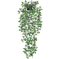 Der Rose 34'' Fake Hanging Plant Black Pot for Bathroom Wall Decor | 34'' cascading greenery with black pot for bathroom, shelf, office and wall decor; no watering needed