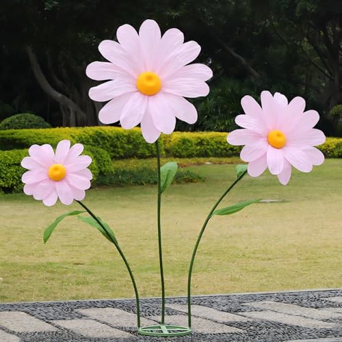 Large Daisy Flowers Artificial,5.9 Ft Giant Paper Flower Decoration,Big Flowers Decor for Party,Garden,Office,Home,Wedding,Graduation,Shop Window Display(Pink) - color: Pink