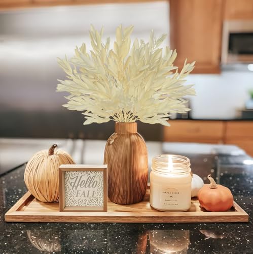 5 Stems Artificial Fall Greenery – 14.6" Olive Leaf Stems for Autumn Floral Arrangements, Thanksgiving Centerpieces, Fall Decor Bouquets, Soft Cream - color: Olive - Soft Cream