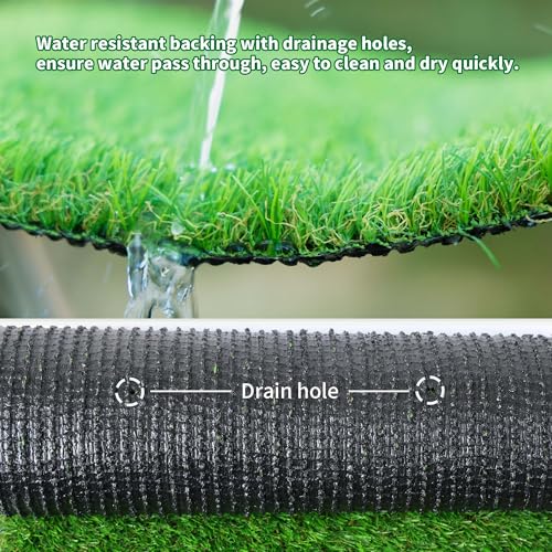Artificial Turf Grass 4ft x 2ft Outdoor Indoor - 1.18in Thick Realistic Artificial Turf Grass Rug, Dog Pee Pad with Drainage Holes Fake Grass Mat for Pet & Garden, Green Carpet for Patio - size: 2' x 4'