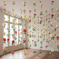 XunYee 6 Pcs 35.4 ft Flower Garlands Artificial Wildflower Vines Floral Hanging Backdrop Fake Flower Garlands Faux Silk Wildflower Vine for Wedding Bridal Shower Home Garden Wall Arch Decor (Vibrant) - style: Vibrant