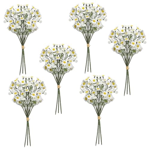 Small Daisy Flowers Artificial Wildflowers Chamomile White 18 Pcs | Mini Daisies Flowers Silk Spring Summer Chamomiles for DIY Floral Arrangements Wedding Table Centerpieces Party Home Decor - color: White