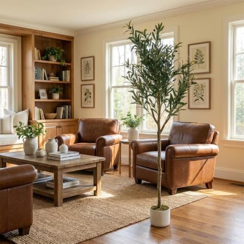 OUTLANE 5 FT Artificial Olive Tree with 22 Realistic Fruits, Faux Potted Plant for Indoor and Outdoor, Tall Fake Tree for Living Room, Office, Porch, Patio & Modern Farmhouse Decor