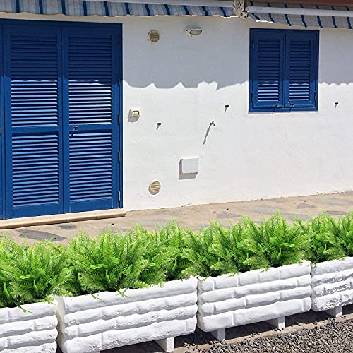 Artificial Shrubs, Plastic Plants Bamboo Grass Fake Greenery, Outdoor Indoor Home Garden Verandah Parterre Wedding Garland Table Centerpieces Decoration UV Resistant Planter Filler 4 pcs - color: Bamboo Grass / 4pcs