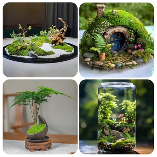 Fake Moss Decor Potted Plants, 5.3OZ Light Green Artificial Moss for Crafts Faux Moss for DIY Crafts Model, Table Centerpieces, Plants Art Landscape, Gardening Decor, Fairy Garden-150g - color: Light Green, size: 5.3oz