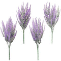 Floroom Artificial Purple Lavender, 4 Bushes Flocked Fake Lilac Flower for Wedding Bouquet DIY Table Centerpieces and Floral Arrangement Decoration