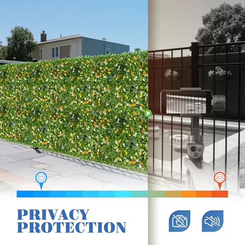 ECOOPTS 40"x40" Faux Ivy Privacy Fence Screen Artificial Boxwood Panels Topiary Hedge Plants for Indoor Outdoor Decoration, #6 Mixed Leave, 1 Pack - color: 40"x40" #6 Mixed Leave, size: 40"x40"