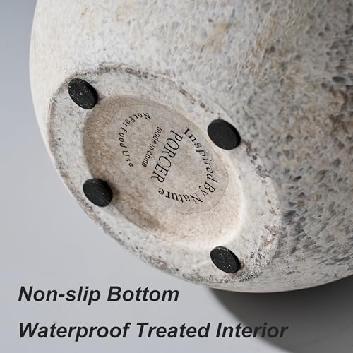 PORCER Antique Ceramic Vase, 5.8 Inch Terracotta Vase with Handles, Decorative Rustic Vase for Home Decor, Farmhouse, Living Room, Table, Bedroom, Entrance, Office - Gray - color: Gray-5.8''