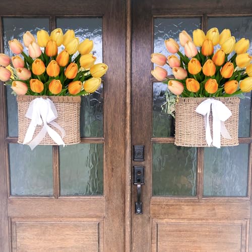 24 Pcs Artificial Tulips Flowers Mixcolor Real Touch Fake Tulips Fake Flowers for Mother's Day 13.5" Faux Tulips Faux Flowers Bulk Artificial Tulips Flowers for Vase Centerpieces Home Wedding Bouquet - color: Mixcolor Style10 #24