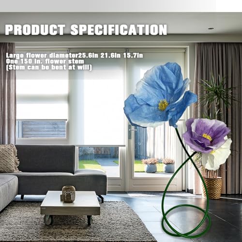 Blue Purple Yellow Flowers Decoration for Party - color: L-mixed Color-b