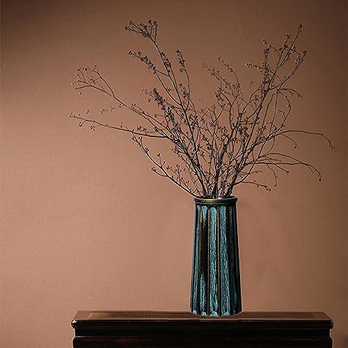 Valemoon Bronze Vintage Vase, 10 Inches Antique Glass Vase Rustic European Unique Chic Style for Tabletop, Kitchen, Office, Living Room Decoration - color: Bronze
