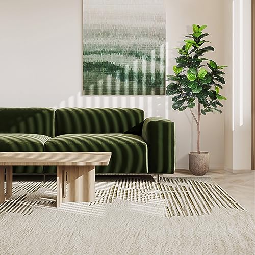 LYERSE Artificial Fiddle Leaf Fig Tree - 6.5ft Faux Ficus Lyrata Plant with 108 Fiddle Leaves Fake Fig Silk Tree in Pot Artificial Tree for Indoor Outdoor Home Office Perfect Housewarming - size: 6ft 6in