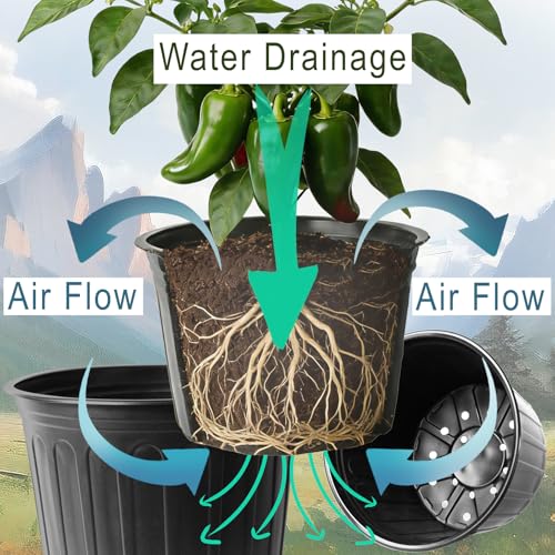 24-Pack 3 Gallon Flexible Plastic Plant Pots with 30Pcs Plant Labels,Thickened Soft Seed Starting Container for Indoor Outdoor Plants, Seedlings, Vegetables, Succulents and Cuttings - size: 3 Gallon