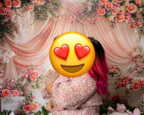 Kate 10x6.5ft Wedding Backdrop Curtain Pink Floral Decor for Ceremony Photography Background Romantic Bridal Shower Party Photo Booth Props with Rose Garland Drapes - size: 10x6.5ft