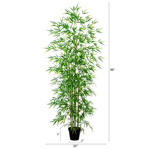 Nearly Natural 8ft. Artificial Green Bamboo Tree - size: 8ft