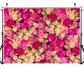 8x6ft Pink Red Rose Photo Backdrop Vinyl Studio Background for Valentine's Day, Mother's Day, Birthday Party DH-358 - size: 8X6FT