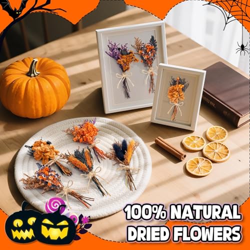 12/24 PCS Charming Dried Flowers Bouquet for Vase Various Dried Wildflowers with Stems Mini Handmade Wildflowers Natural Real Flowers Bulk Flowers Craft (Colorful World, 12PCS) - color: Colorful World