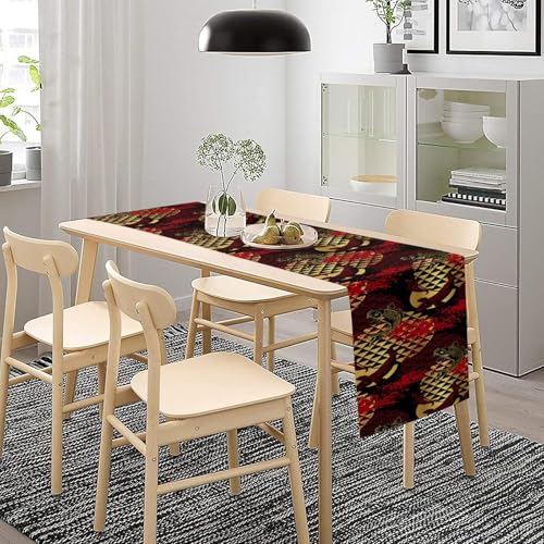 Japanese Table Runner, Oriental Traditional Koi Fish Art Printed Table Runner for Home Kitchen Dining Cafe Party Holiday 13x36in - color: Aisa-10, size: 13x36in