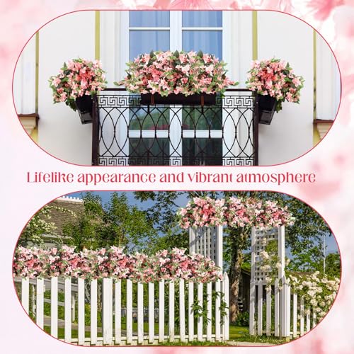 30 Pcs Artificial Faux Bougainvillea Fake Flower Silk Bougainvillea Branches UV Resistant Outdoor Indoor Decoration for Wedding Home Centerpieces Outside Decor (Peach Pink) - color: Peach Pink