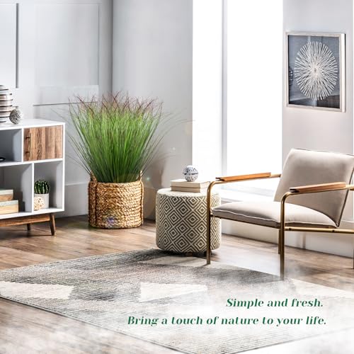100Pcs Artificial Grass Plants Outdoor Faux Shrubs Wheat Grass Green Onion Grass Artificial Greenery Tall Stems for Indoor Outdoor Office Home Decor（Green Red Tail） - color: Green Red Tail, size: 100Pcs