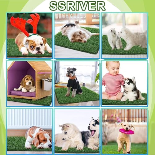 Artificial Grass for Dogs Pee Tray Fake Grass Mat for Professional Puppy Potty Trainer Replacement Dog Grass Pad for Indoor and Outdoor (25.5x19.5 Inch(Pack of 2)) - size: 25.5x19.5 Inch(Pack of 2)