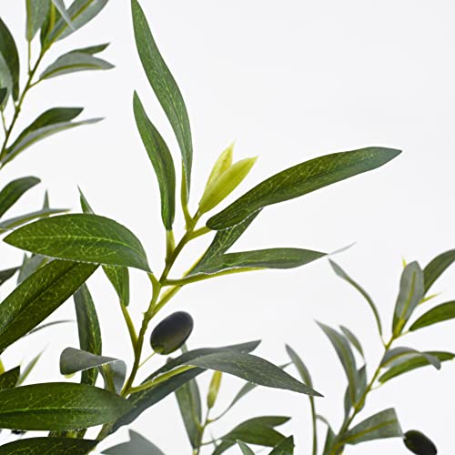 Warmplants 6ft (71”) Artificial Olive Tree, Tall Fake Olive Plant with Basket, Faux Olive Silk Tree for Mordern Indoor Home Livingroom Office Floor Corner Décor - color: Olive, size: 6ft