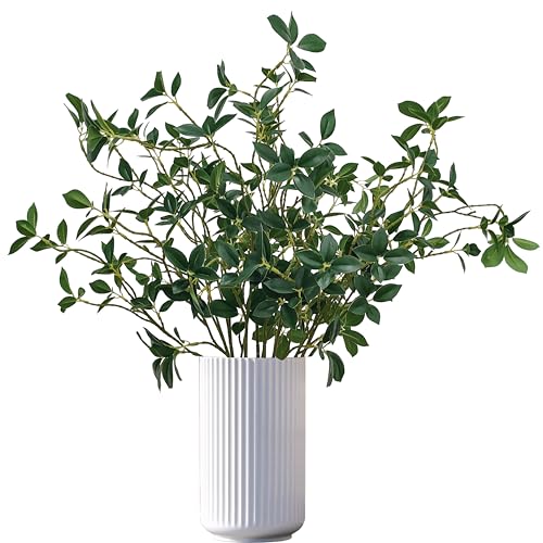 Artificial Greenery Ficus Stems,8 Pcs Decorative Tree Branches for Vases,Faux Plant Stems Faux Branches with Leaves Faux Greenery Stems (8, 26 inches)