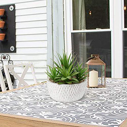 Briful Small Fake Plants Assorted Faux Succulents in Pots Realistic Succulents Plants Artificial with Cement Pots for Home Table Office Desk Bathroom Shelf Living Room Decor - color: Succulent #01