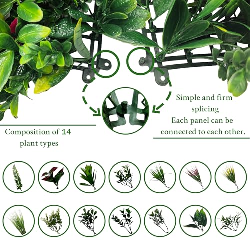 ODTORY Artificial Plant Wall Panels: 40"×120" UV-Anti Faux Grass Wall Backdrop Boxwood Ivy Fence Privacy Screen Fake Greenery Leaf Hedge for Outdoor,Indoor,Garden,Backyard and Home Decor - size: 40"x120" 1P