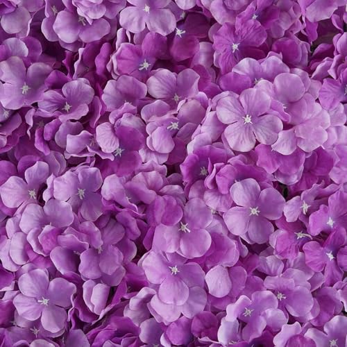 Efavormart 4 PCS Purple Silk Hydrangea Flower Mat Wall Wedding Event Decor for DIY Centerpiece Arrangement Party Decorations - color: Purple