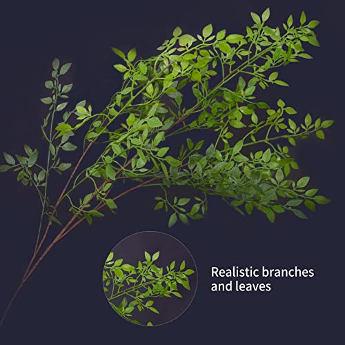Melorca&Guilla Artificial Plants,2PCS 43.3" Green Nandina Faux Branches for Vase,Artificial Plants for Shop Garden Office Home Décor - color: Green Nandina