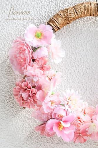 Floroom Mini Artificial Flower Heads Pink & Blush Fake Peony Daisy Rose Multicolor Small Faux Silk Flower Heads for Cake Craft Garland Wedding Party Graduation Cap DIY Home Decoration, 0.8"-3.6" - color: Serena Blush & Pink