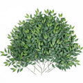 mizii 24pcs Italian Ruscus Artificial Greenery Stems Silk Green Leaves 20in Fake Spray Plants Stem Garland Greenery Decoration for Centerpieces Wedding Arch Flower Bouquet Table Room Wall Decor (24)