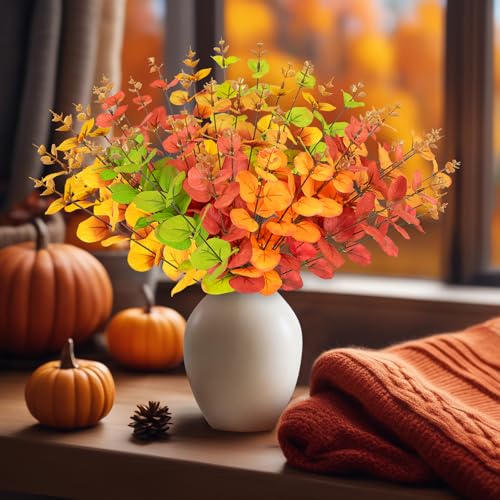 Yen Jean 10PCS Fall/Autumn Decorations for Home Artificial Flowers Bouquet - Thanksgiving Fake Stems Indoor Decor Party Supplies - style: fall stems-3