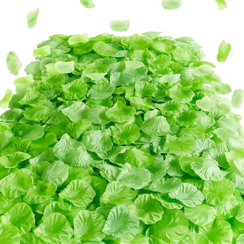 SITUMEIZI 1500PCS Green Rose Petals Silk Rose Petals for Romantic Night for Her Set Valentine,St Patricks Day,Wedding,Party,Proposal Anniversary Decorations - color: Green, size: 1500