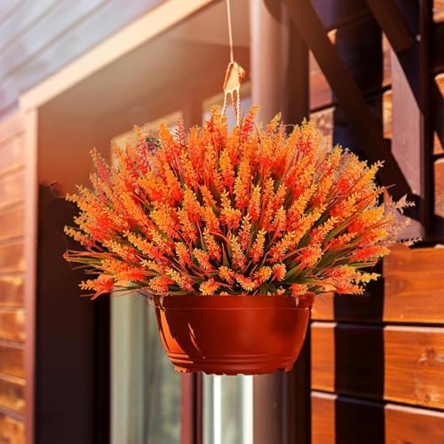 Toprooms Fake Mums Fall Decor, 12 Bundles UV Resistant Faux Mums for Outdoor Planters, Fall Flowers Artificial for Decoration, Faux Plants for Home Porch Thanksgiving Decoration (Autumn, 12 Pcs) - color: Autumn