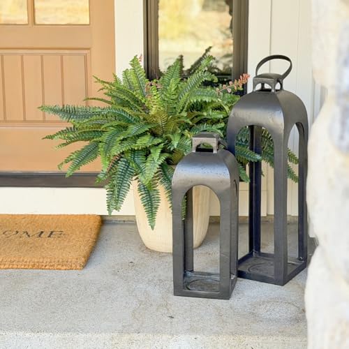 CQURE 108 Branches Fake Ferns Artificial Plants Large, 50" Set of 2 Artificial Boston Ferns Faux Hanging Fake Plants for Outdoors Planter Home Garden Decor - size: 50'' 108 leaves-B--2pcs
