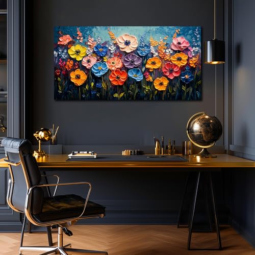 Flower Canvas Wall Art for Bedroom Women Colorful Prints Wall Decor for Living Room Floral Wall Decoration Ready to Hang 20 x 40 Inch - color: Colorful, size: 40"L x 20"W