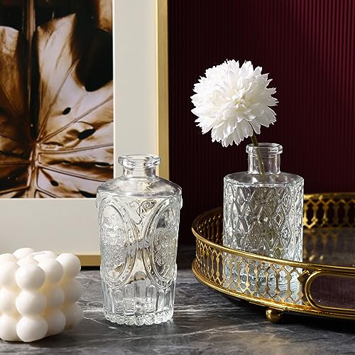 68pcs Clear Glass Bud Vase Set, Small Flower Vases for Centerpieces in Bulk, Mini Vintage Vase for Home, Wedding, Table Decor - color: Clear, size: 68pcs